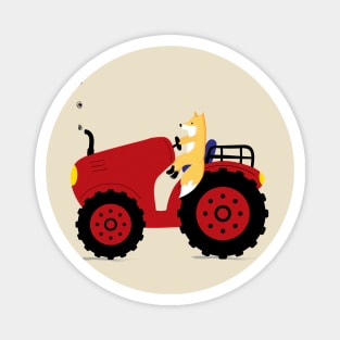 Tractor and fox Magnet